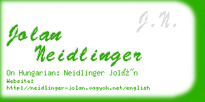 jolan neidlinger business card